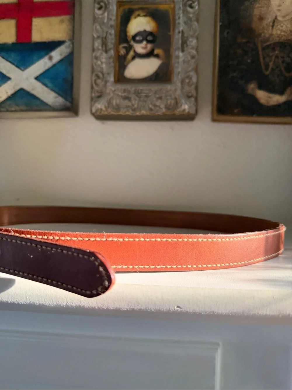 Lauren‎ by Ralph Lauren Medium Brown Leather Belt Brass Horsebit Size Medium